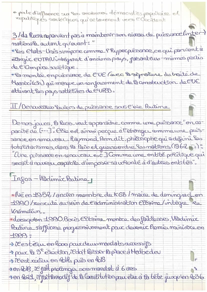 - HGGSP da Russie (1)
ar
1
1. Une puissance en reconstruction, fo Russie depuis 1994
Intro - def de puissance en renouveau (Raymond Aron);
c
