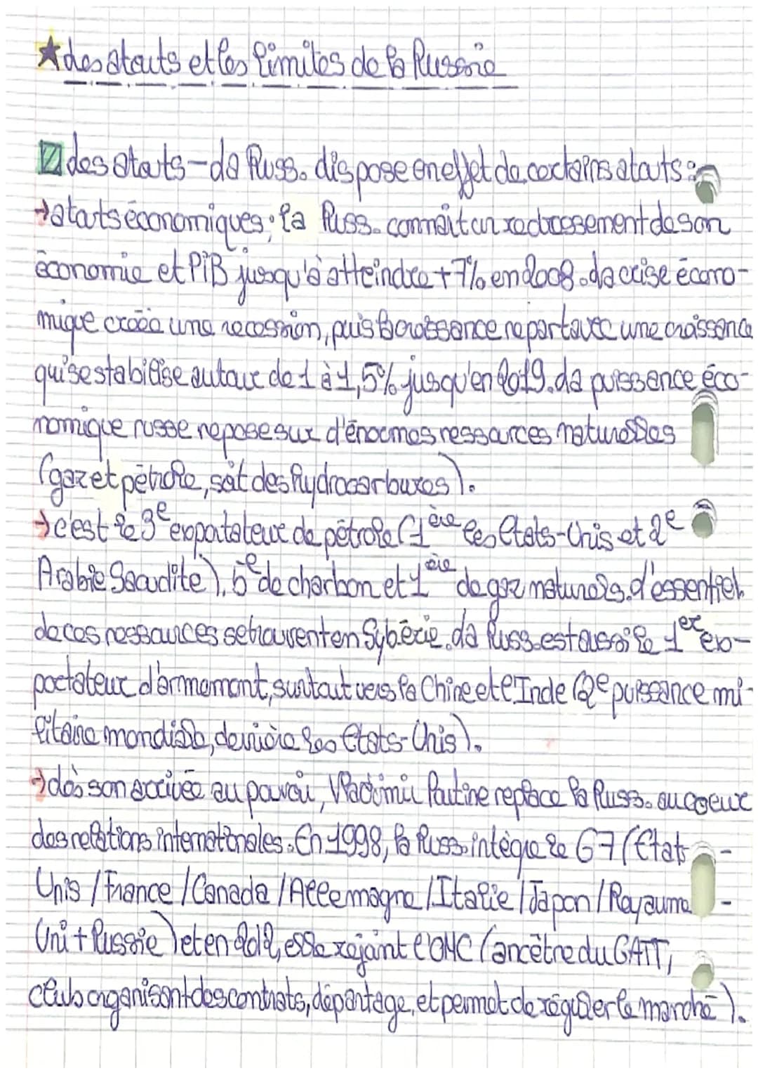 - HGGSP da Russie (1)
ar
1
1. Une puissance en reconstruction, fo Russie depuis 1994
Intro - def de puissance en renouveau (Raymond Aron);
c