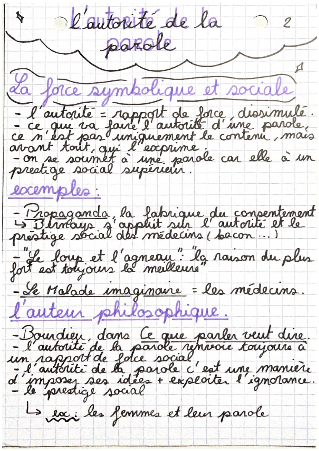La
l'autorité de la
parole
force symbolique et sociale
l'autorite = rapport de force dissimulé.
- ce, que va faire l'autorité d'une parole,
