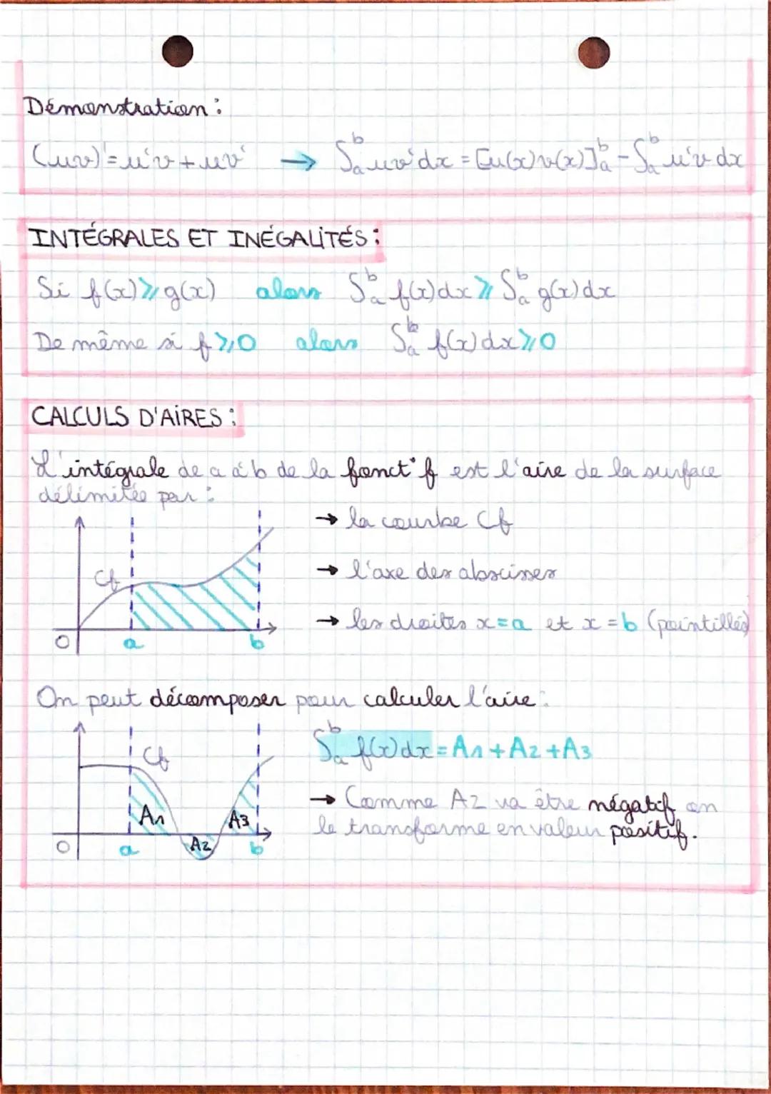 # maths

CALCUL D'INTÉGRALE

DEF: On appel intégrale de of our [a; b], l'aire exprimée en м.а.
Sa natat! $S_a^b f(x)dx$.

Seit Fune primitiv