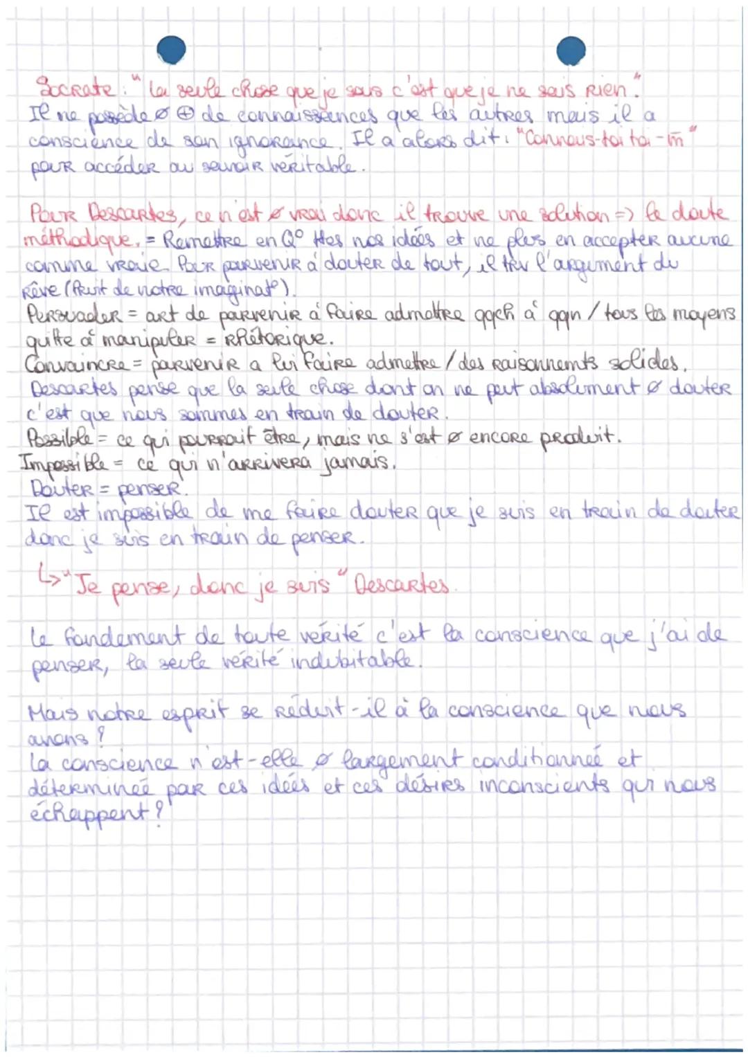 # phil

Conscience 3 зетя :

•conscience spontanée => fait d'être present a soi et au monde. Je surs
en éveil got endormi, évanovi, mort = I