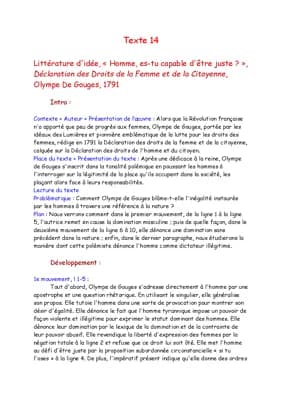 Know Analyse linéaire "Homme es-tu capable s'être juste ?", DDFC, Olympe de Gouges thumbnail