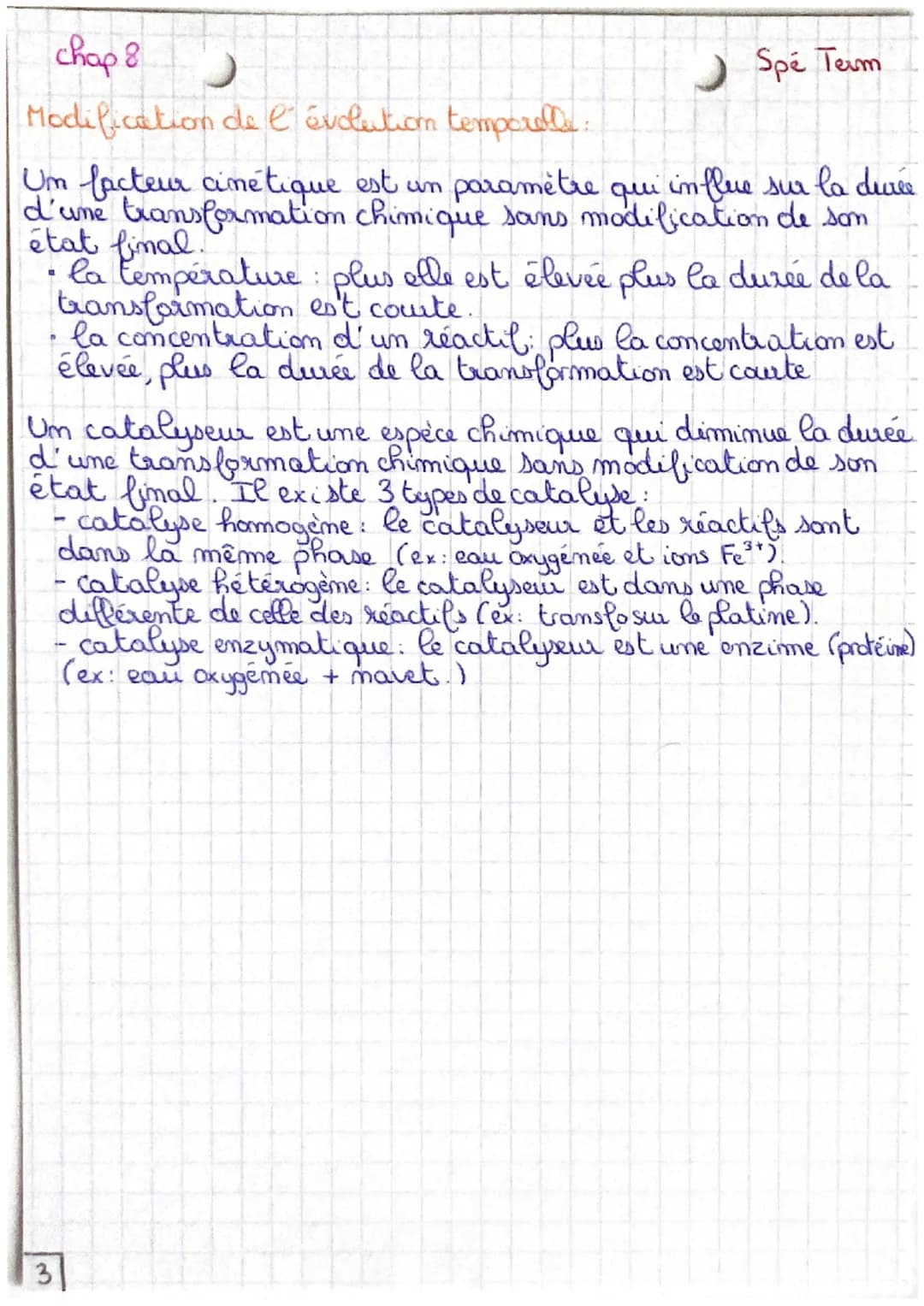 chap 8
La cinétique chimique représente l'étude de la vitesse
des transformations chimiques.
Cinétique chimique
lente: si l'œil mu ou un cap