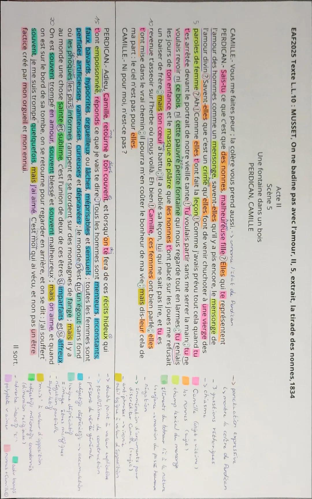 EAF2025 Texte L.L.10: MUSSET, On ne badine pas avec l'amour, II, 5, extrait, la tirade des nonmes, 1834
Acte II
Scène 5
Une fontaine dans un