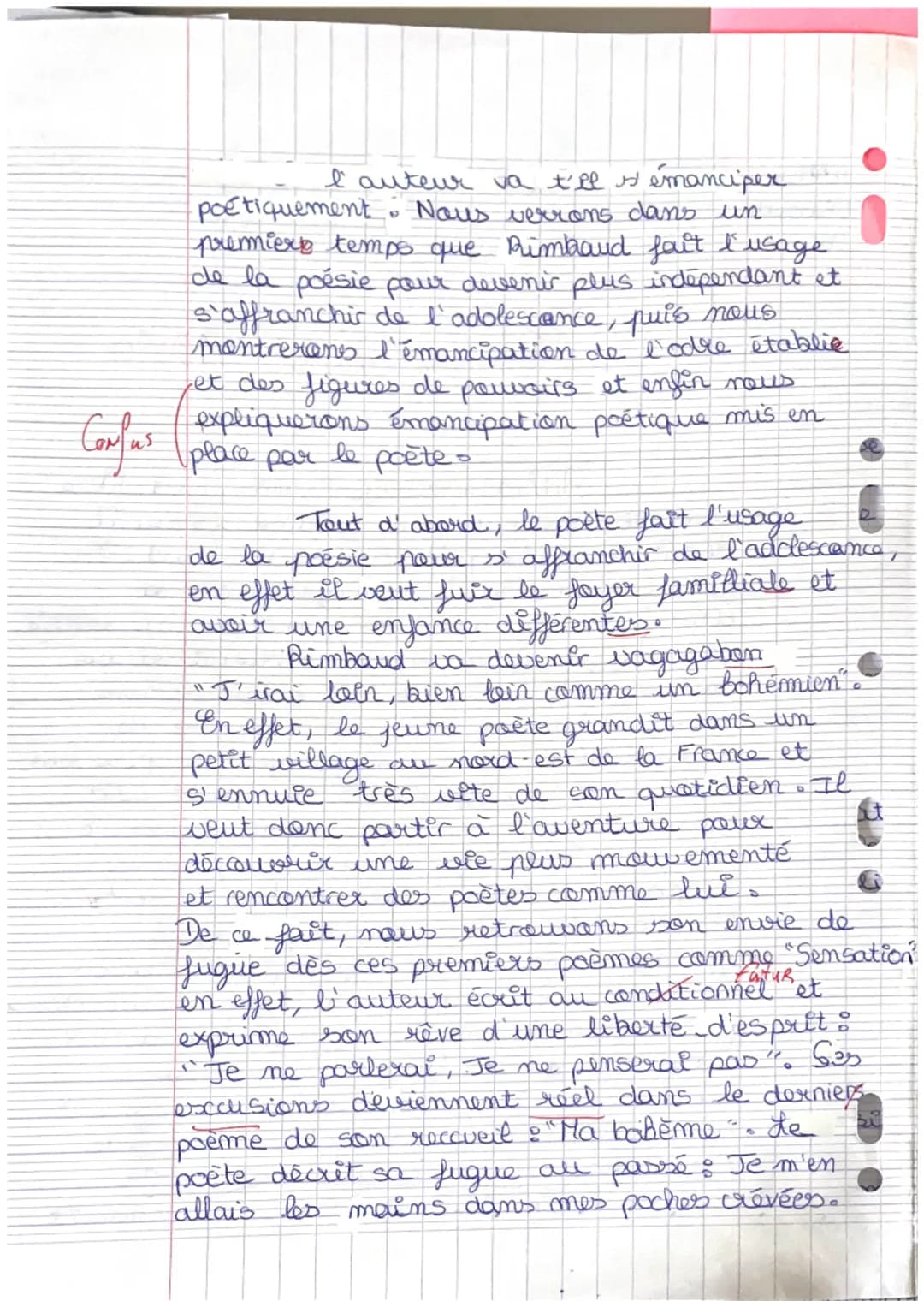 Français
Bac blanc
Très bon travail 19/20
E
"L'Homme en Rimbaud est libre"
sont les mots de Paul Verlaine lorsqu'il
décrit le jeune poète, A