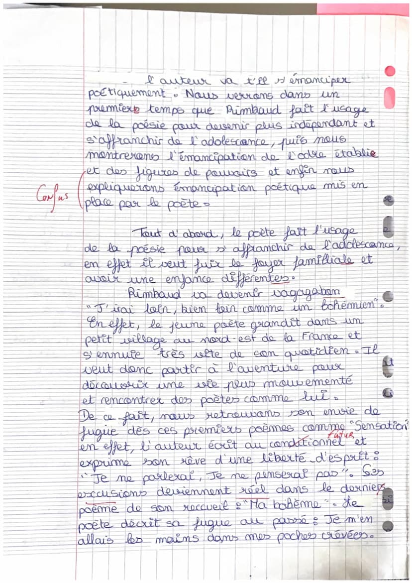 Français
Bac blanc
Très bon travail 19/20
E
"L'Homme en Rimbaud est libre"
sont les mots de Paul Verlaine lorsqu'il
décrit le jeune poète, A