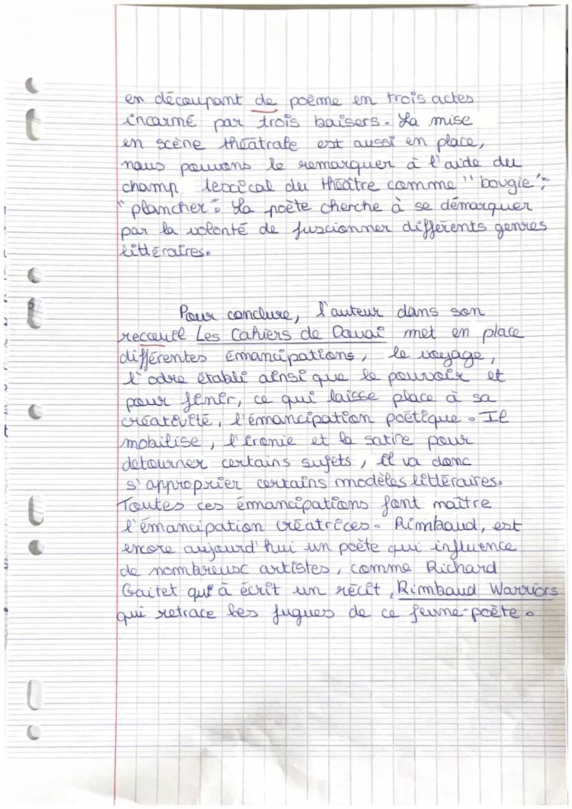 Français
Bac blanc
Très bon travail 19/20
E
"L'Homme en Rimbaud est libre"
sont les mots de Paul Verlaine lorsqu'il
décrit le jeune poète, A