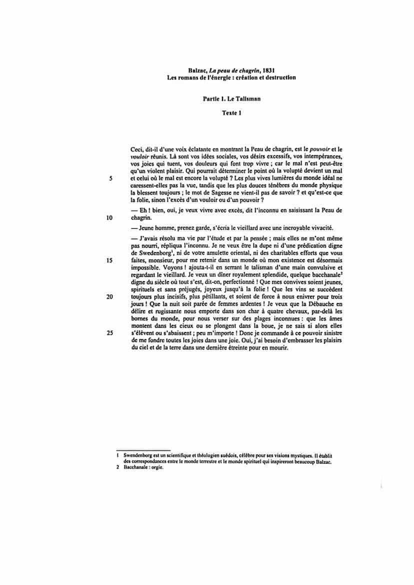 Balzac, La peau de chagrin, 1831
Les romans de l'énergie : création et destruction
Partie 1. Le Talisman
Texte 1: le pacte
Introduction
1. P