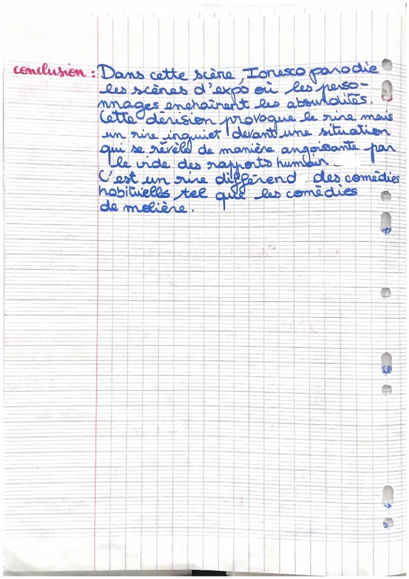 incoherence
parance
d'expo tradi-
tionelle
Mme SMITH
I comique
de
Tiens, il est neuf heures. Nous avons mangé de la soupe, du poisson, des p