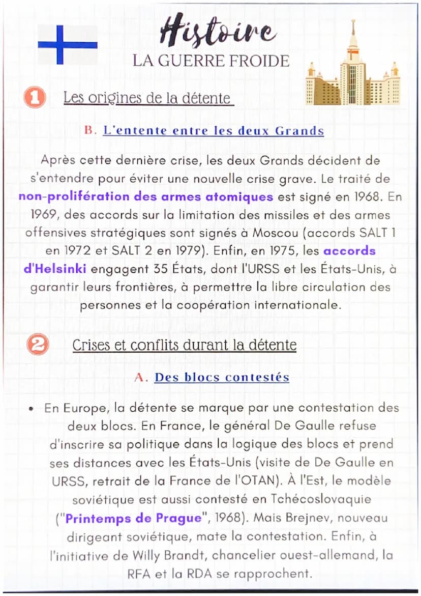 Histoire
LA GUERRE FROIDE
1 Les origines de la guerre froide
hika
A. Deux grandes puissances concurrentes
La guerre froide est unconfyit ent