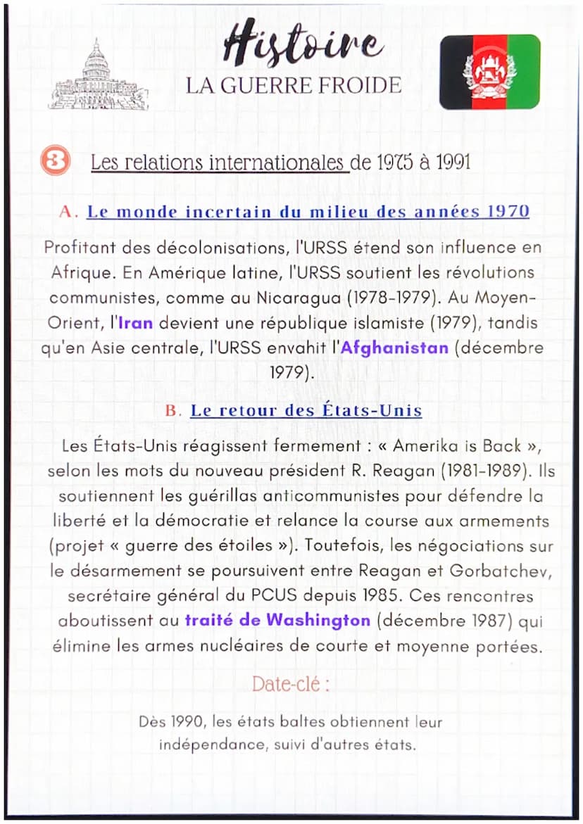 Histoire
LA GUERRE FROIDE
1 Les origines de la guerre froide
hika
A. Deux grandes puissances concurrentes
La guerre froide est unconfyit ent