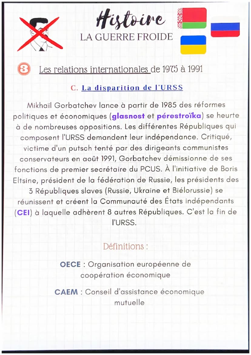 Histoire
LA GUERRE FROIDE
1 Les origines de la guerre froide
hika
A. Deux grandes puissances concurrentes
La guerre froide est unconfyit ent