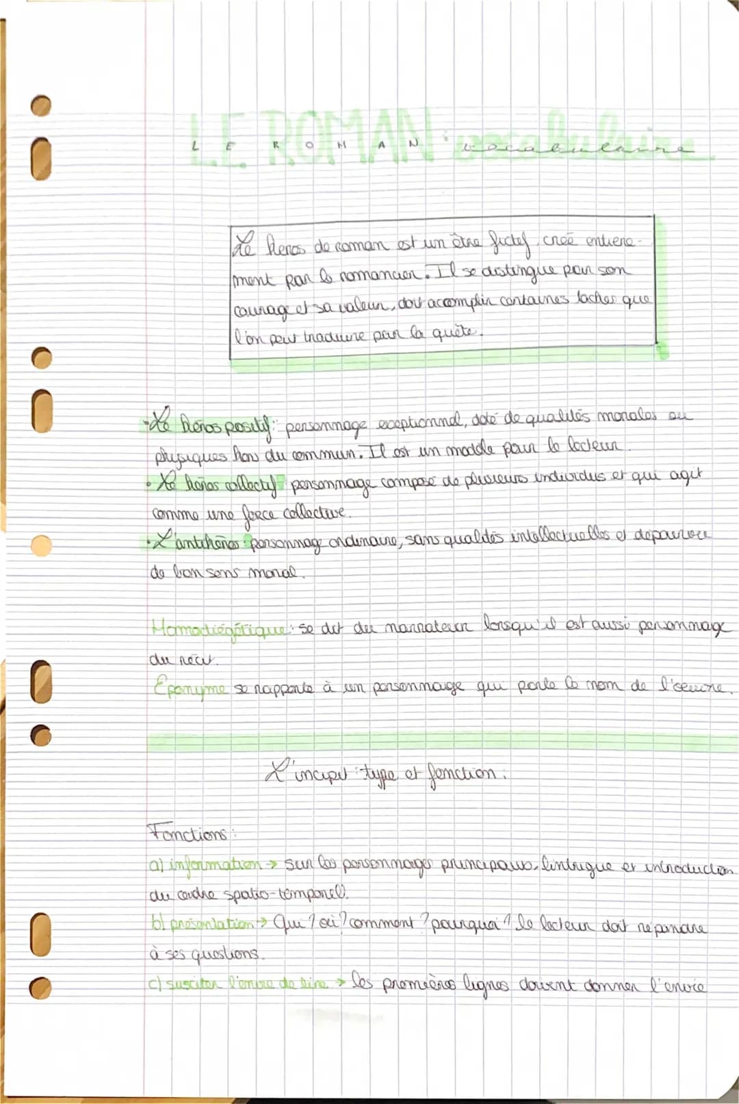 vocabulaire roman 