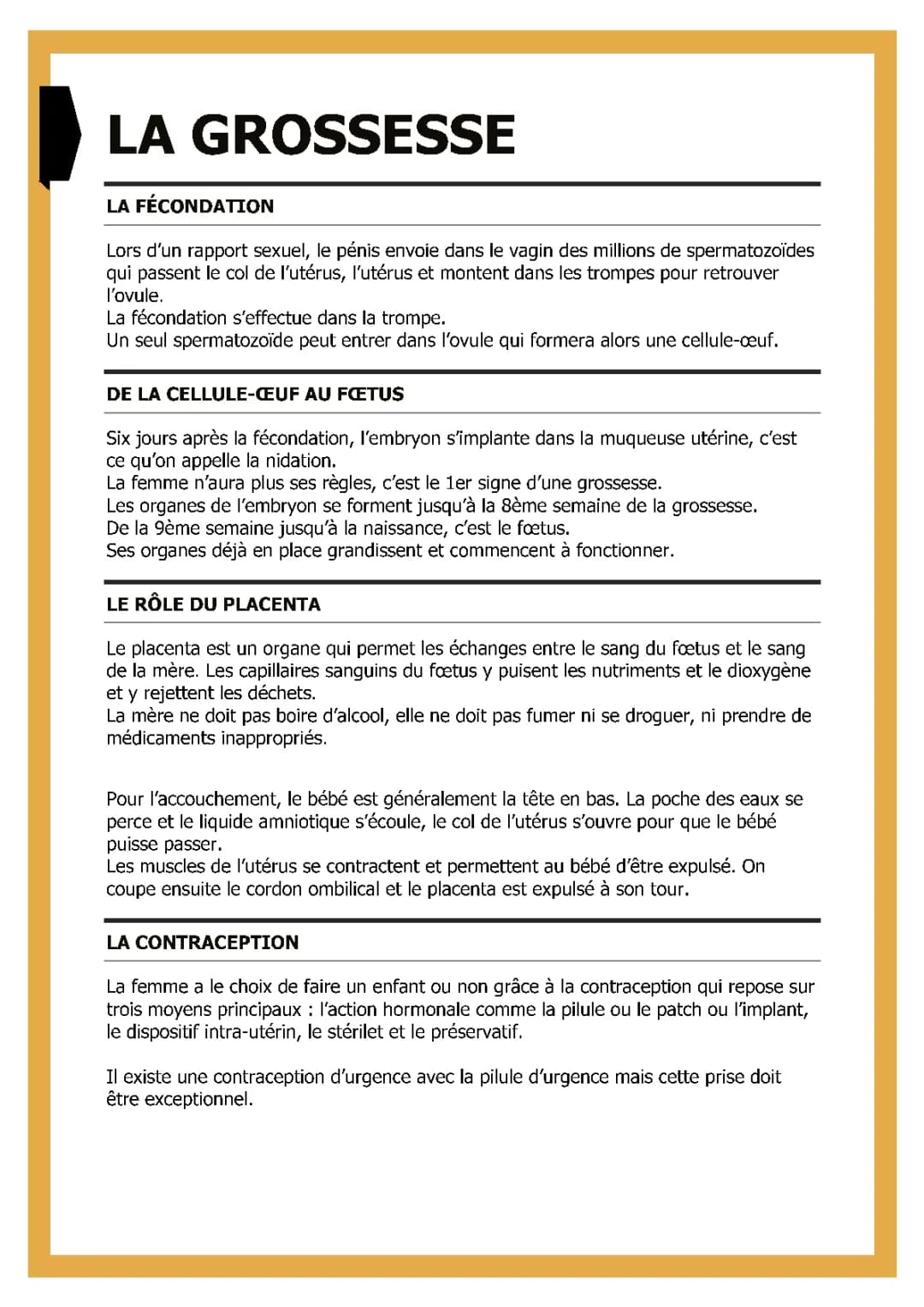 Qu'est ce que la grossesse ?