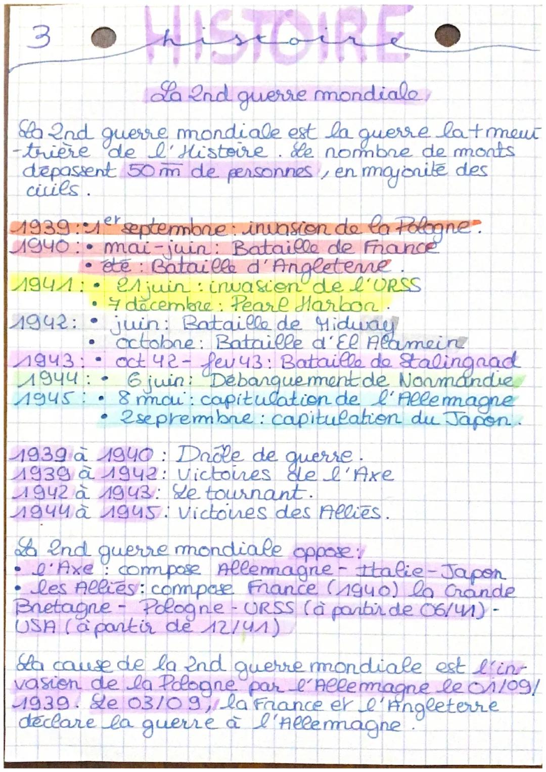 histoire
La 2nd guerre mondiale.
a 2nd guerre mondiale est la guerre lat ment
-trière de l'Histoire. Le nombre de monts
dépassent 50m de per