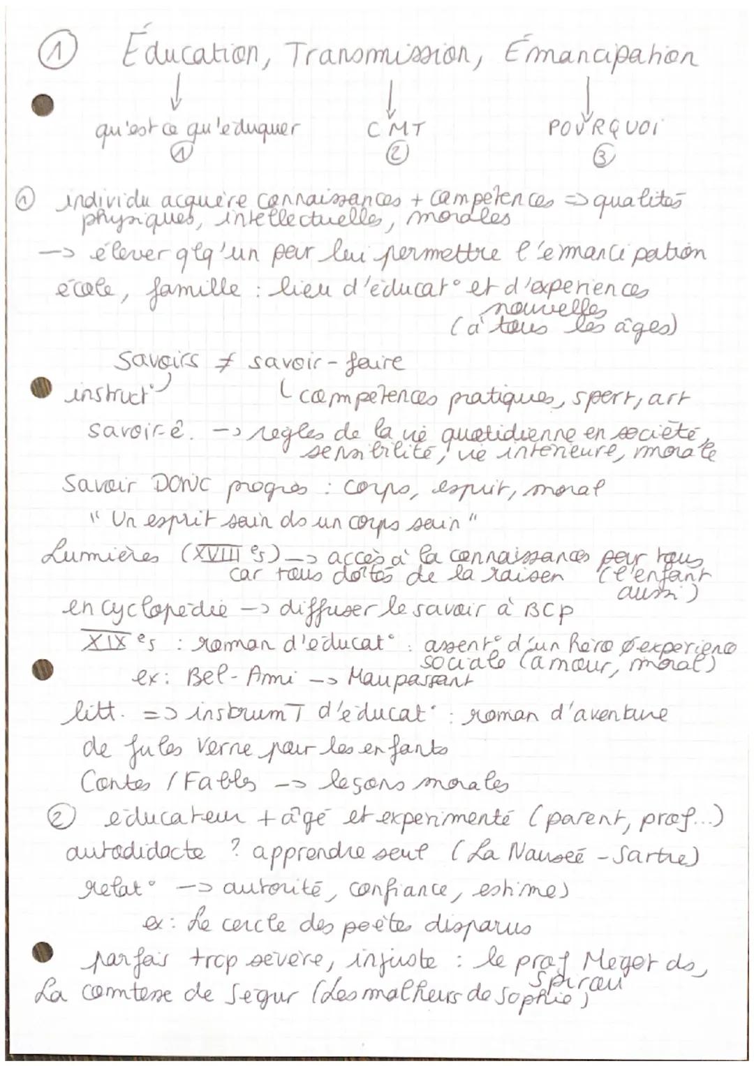 Education, Transmission, Emancipation
↓
(1)
qu'est ce qu'e duquer
CMT
②
-ce
W
POURQUOI
POURQUOI
Ⓒ individu acquire connaissances + Campetenc