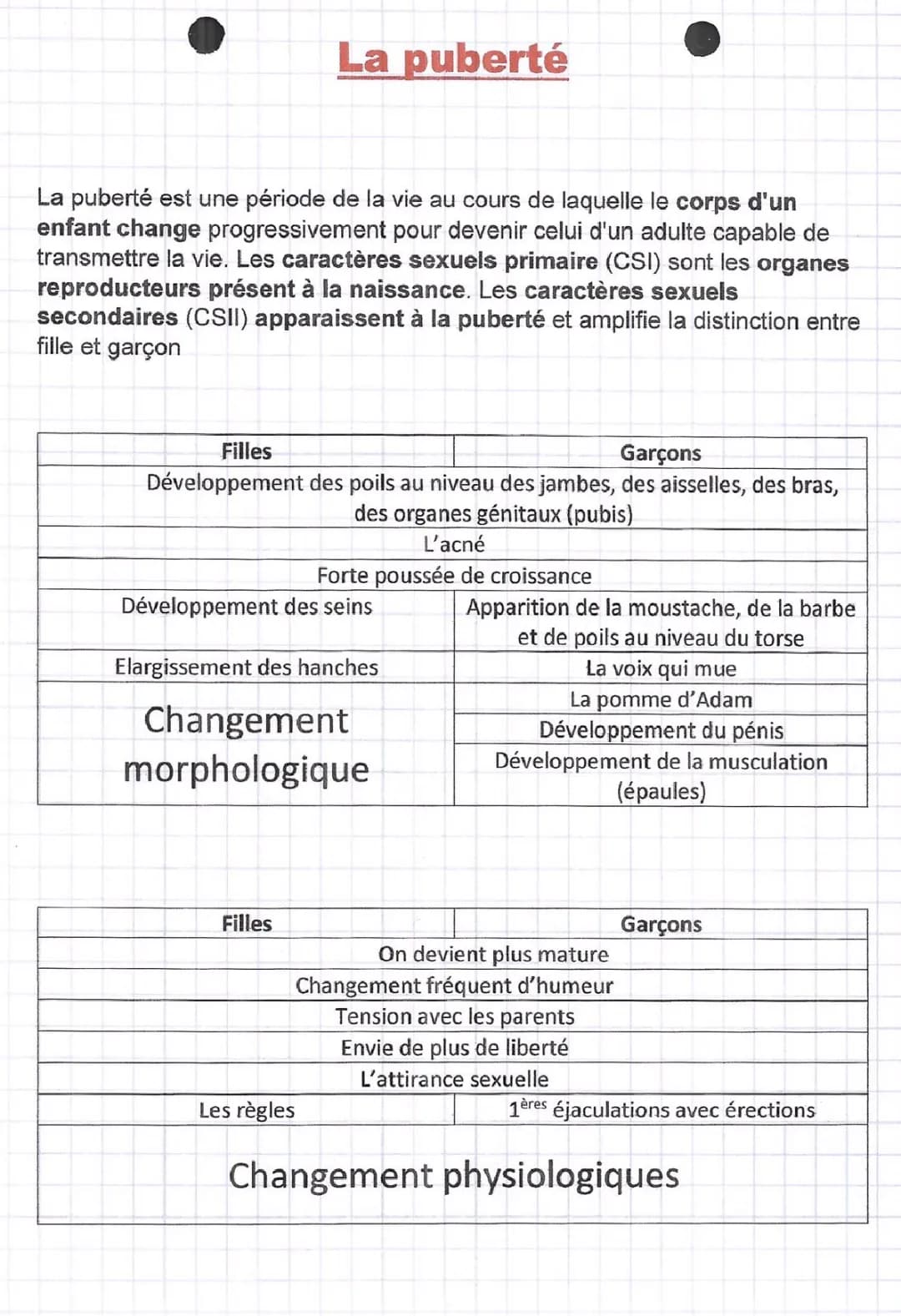 La puberté 