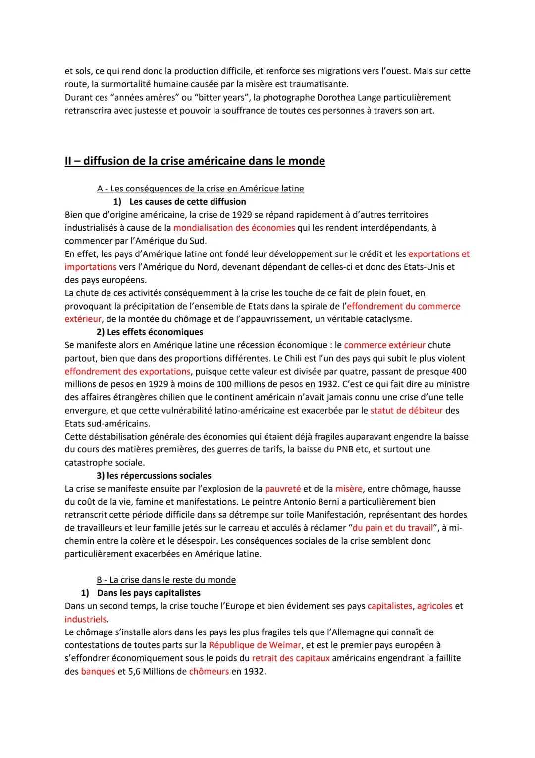 CHAPITRE 1- L'impact de la crise de 1929: déséquilibres économiques
et sociaux
Comment la crise de 1929 bouleverse t'elle les économies et s