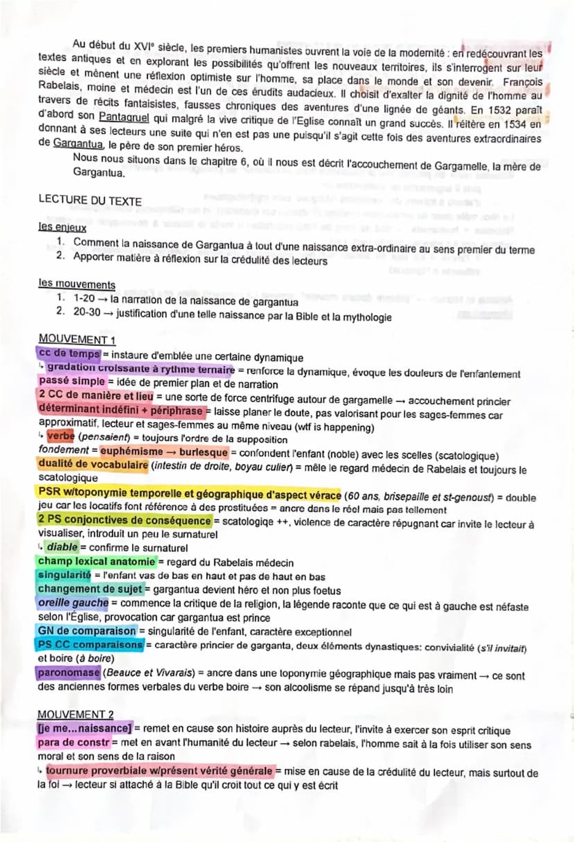 Rabelais, Gargantua, 1534
<< Comment Gargantua naquit de façon bien étrange >>
1
5
10
15
20
25
25
Peu de temps après, elle commença à soupir