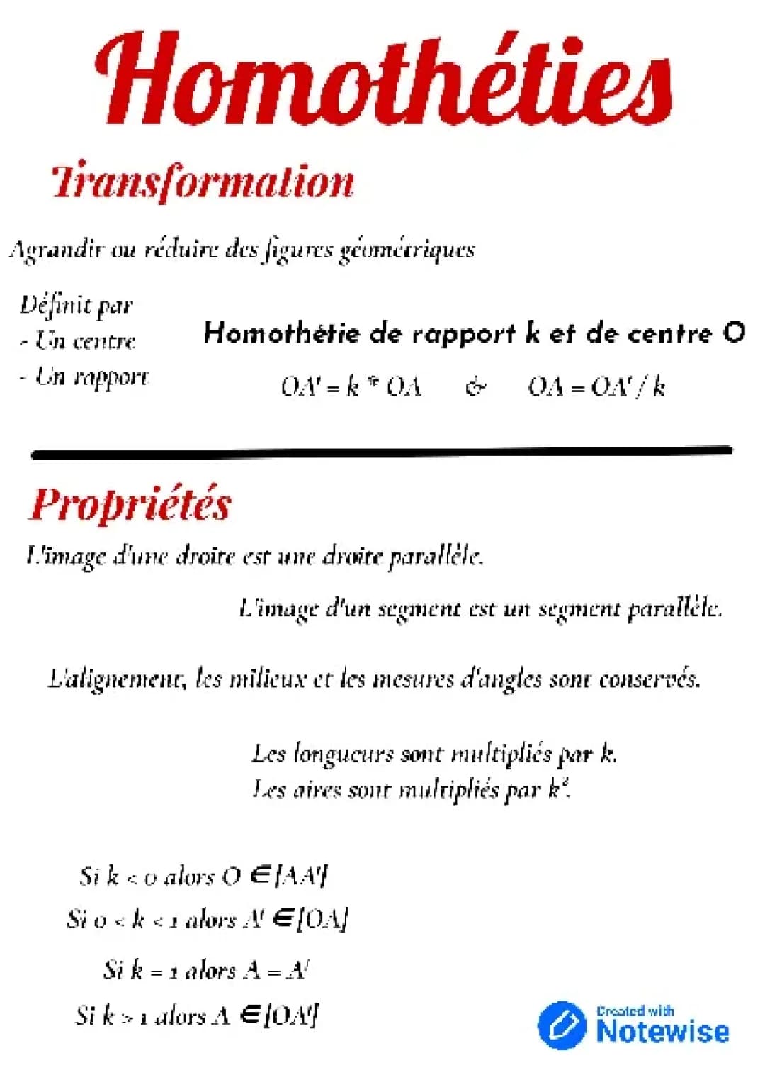 Homothétie 