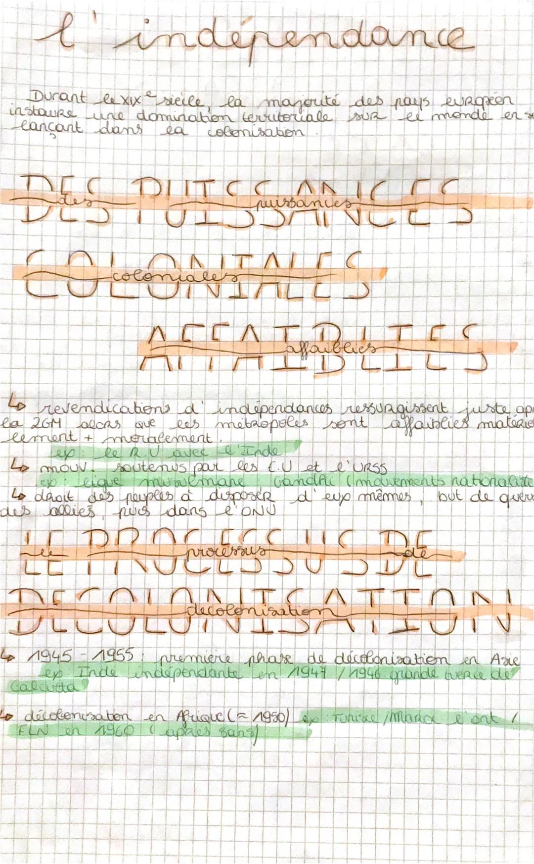 # l'indépendance

Durant le xix sicile, la majorité des pays europeen
instaure une domination territoriale sur le monde en x
cançant dans la