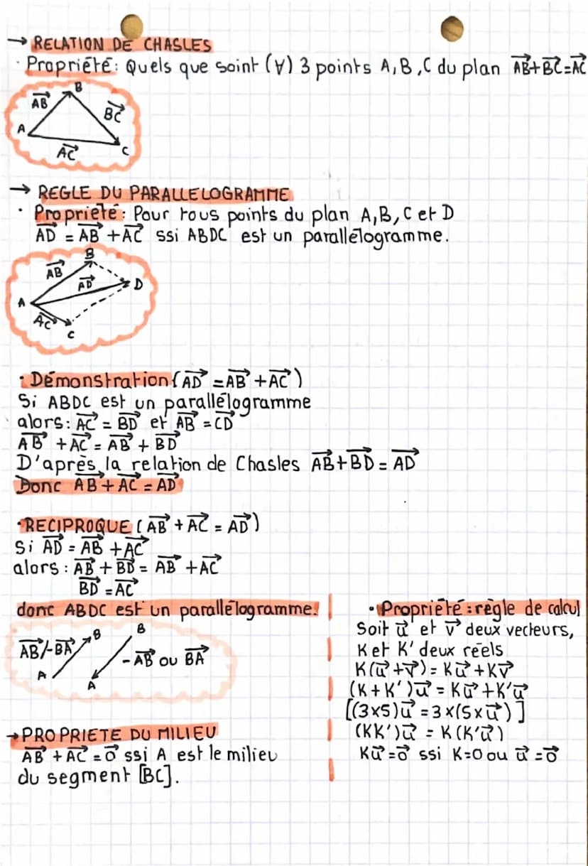 •maths
>>LES VECTEURS
Lorsque A et B sont deux points distincts, le vecteur AB est
caractérise par une direction (orientation de (AB), un se