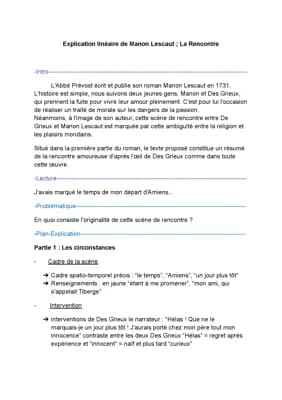 Know Explication linéaire de Manon Lescaut ; La Rencontre | Bac de Français thumbnail