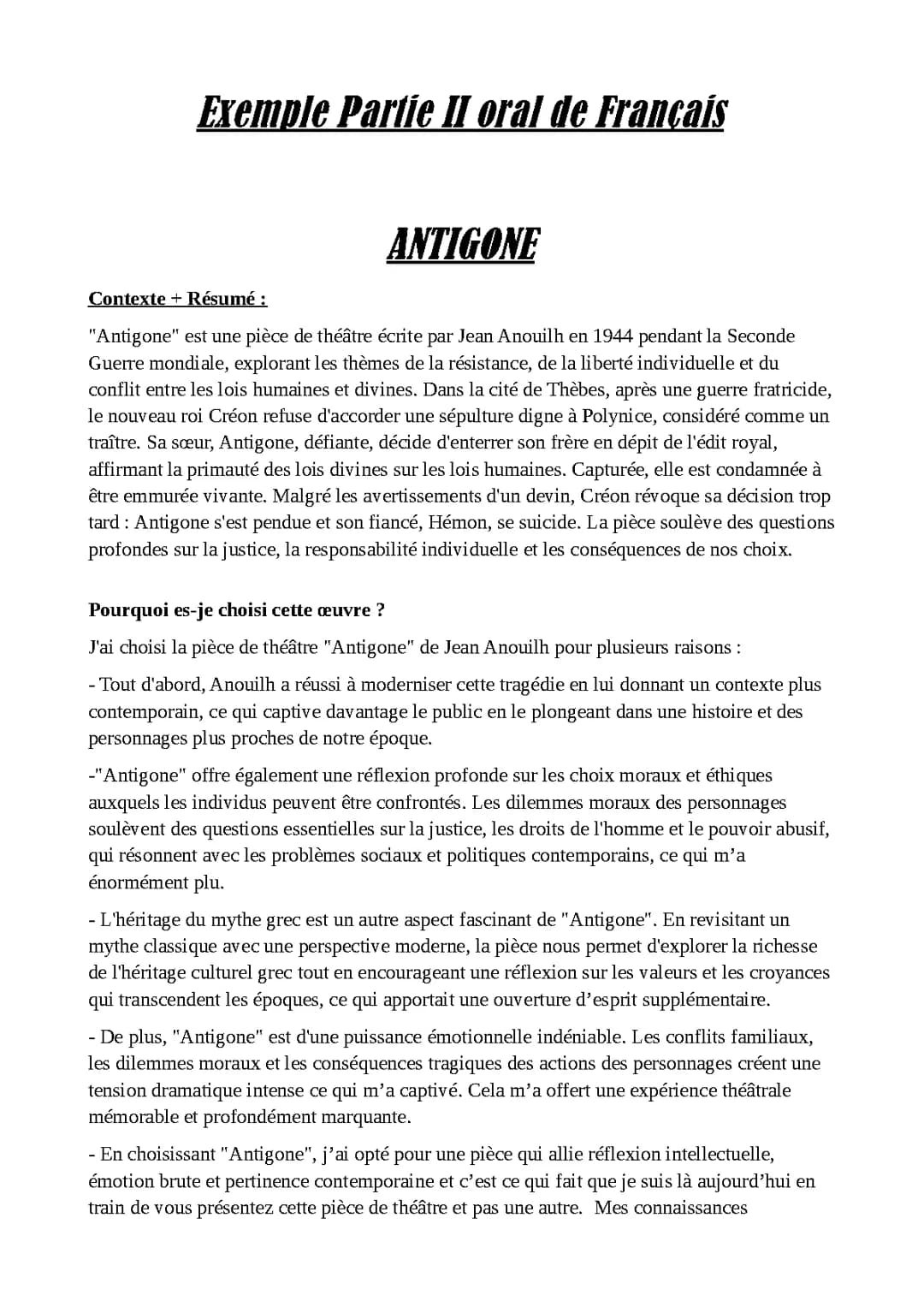 Comprendre Antigone de Jean Anouilh : Thèmes, Contexte Historique, et Dilemmes Moraux