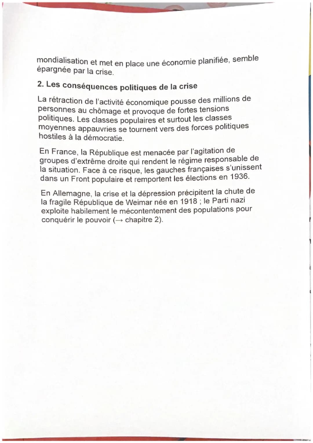 CHAPITRE 1 - L'impact de la crise de 1929:
déséquilibres économiques et sociaux
COURS 1. La crise de 1929, des États-Unis au
reste du monde
