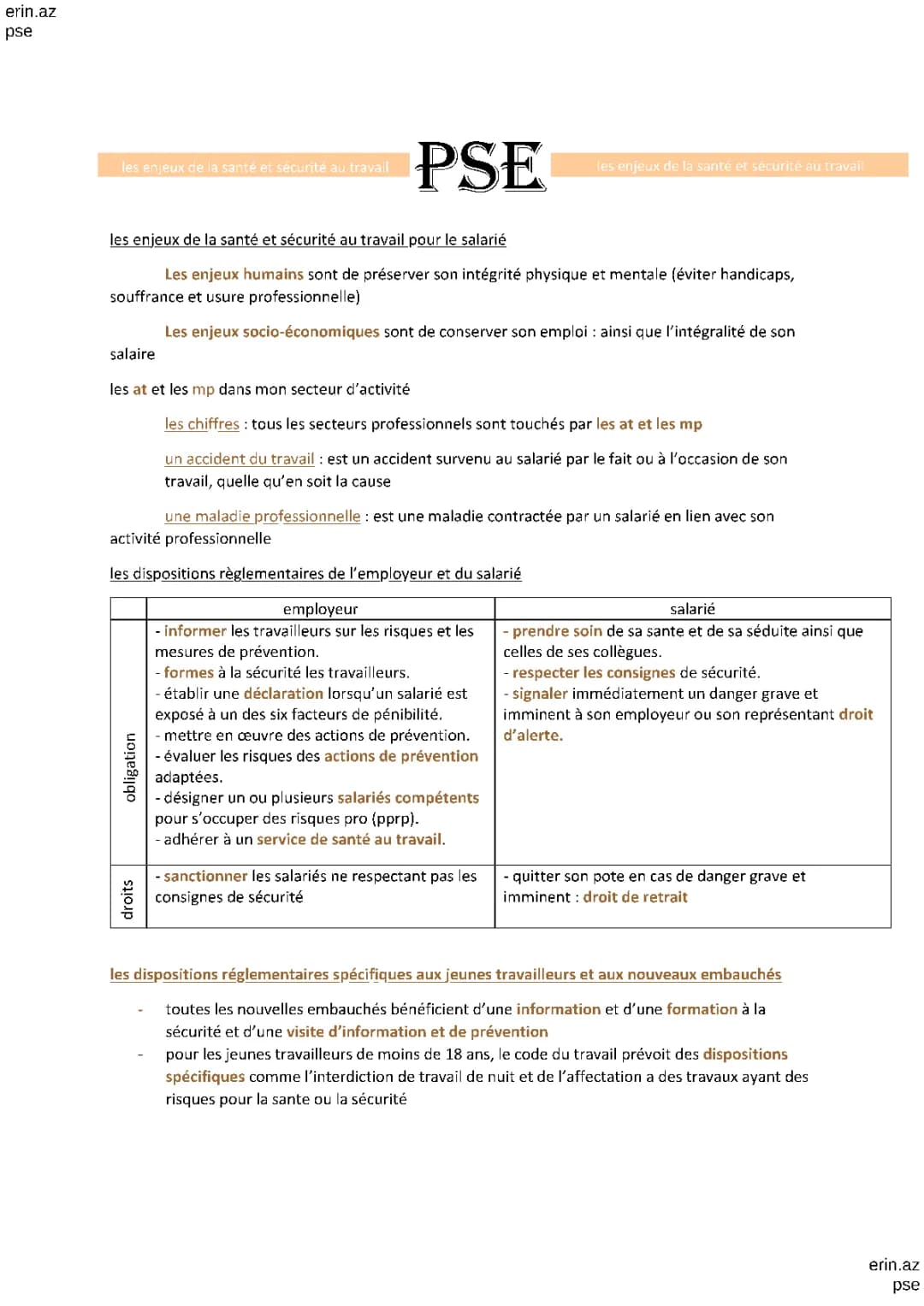 les enjeux de la santé et sécurité au travail 