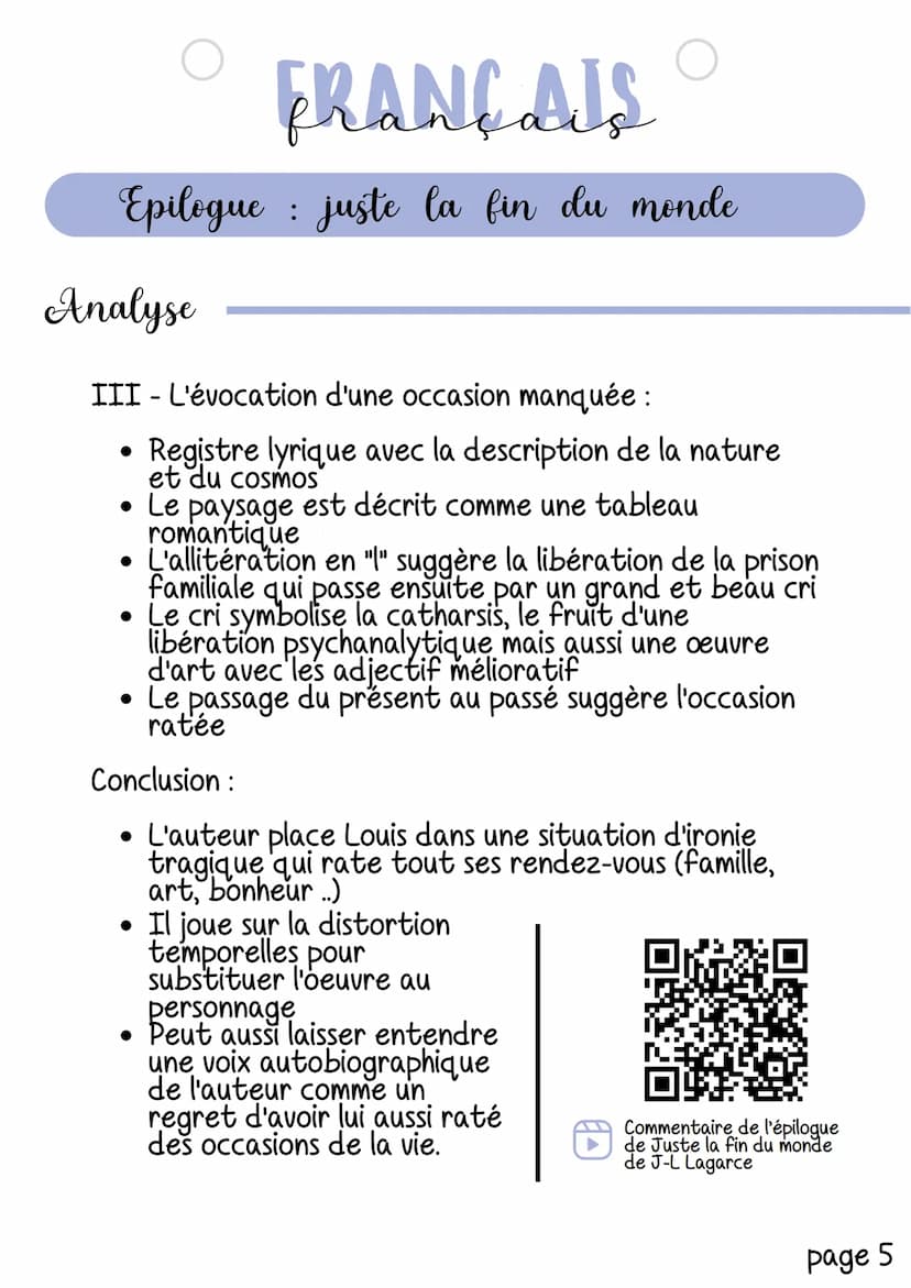 FRANÇAIS
Epilogue juste la fin du monde
Jean-Luc Lagarce
Jean-Luc Lagarce, né le 14 février 1957 à Héricourt
(Haute-Saône) et mort le 30 sep