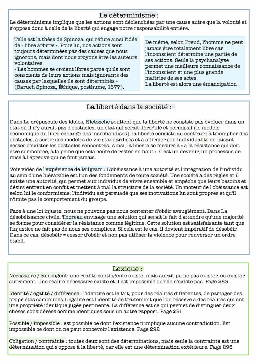 La liberté
Definition:
Elle va peut se définir comme absence de contraintes,
mais aussi comme capacité à agir par soi-même
c'est le pouvoir 