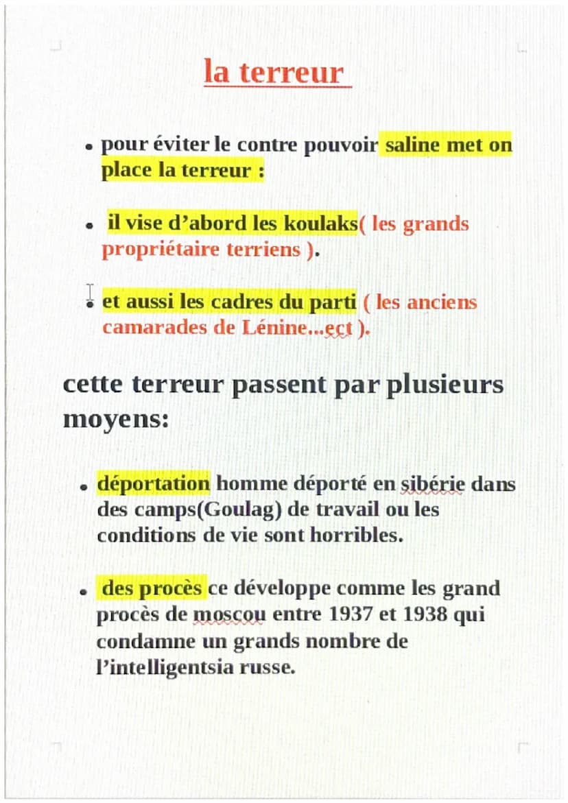 Régime totalitaire
Démocratie et fragile
1 STALINE
STALINE: chef unique de l'urss
2 DATE
1924-1953: Saline au pouvoir
1924: Saline décide qu