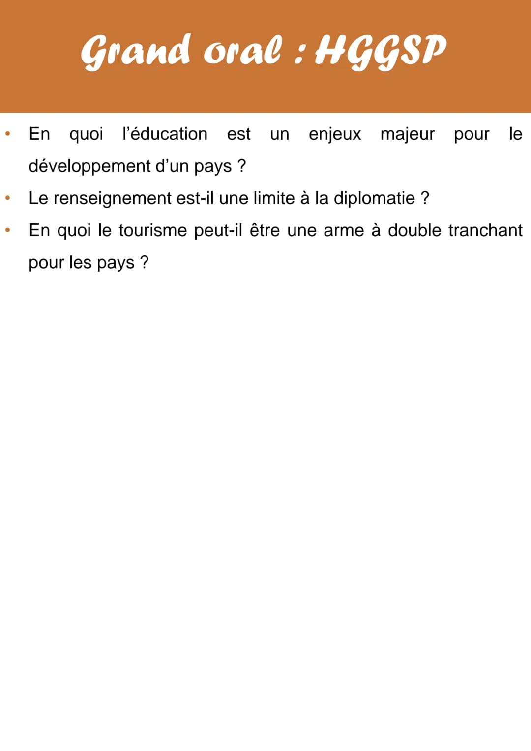 Exemples et Sujets Grand Oral HGGSP Guerre, Paix et Plus! (Grand oral) Knowunity