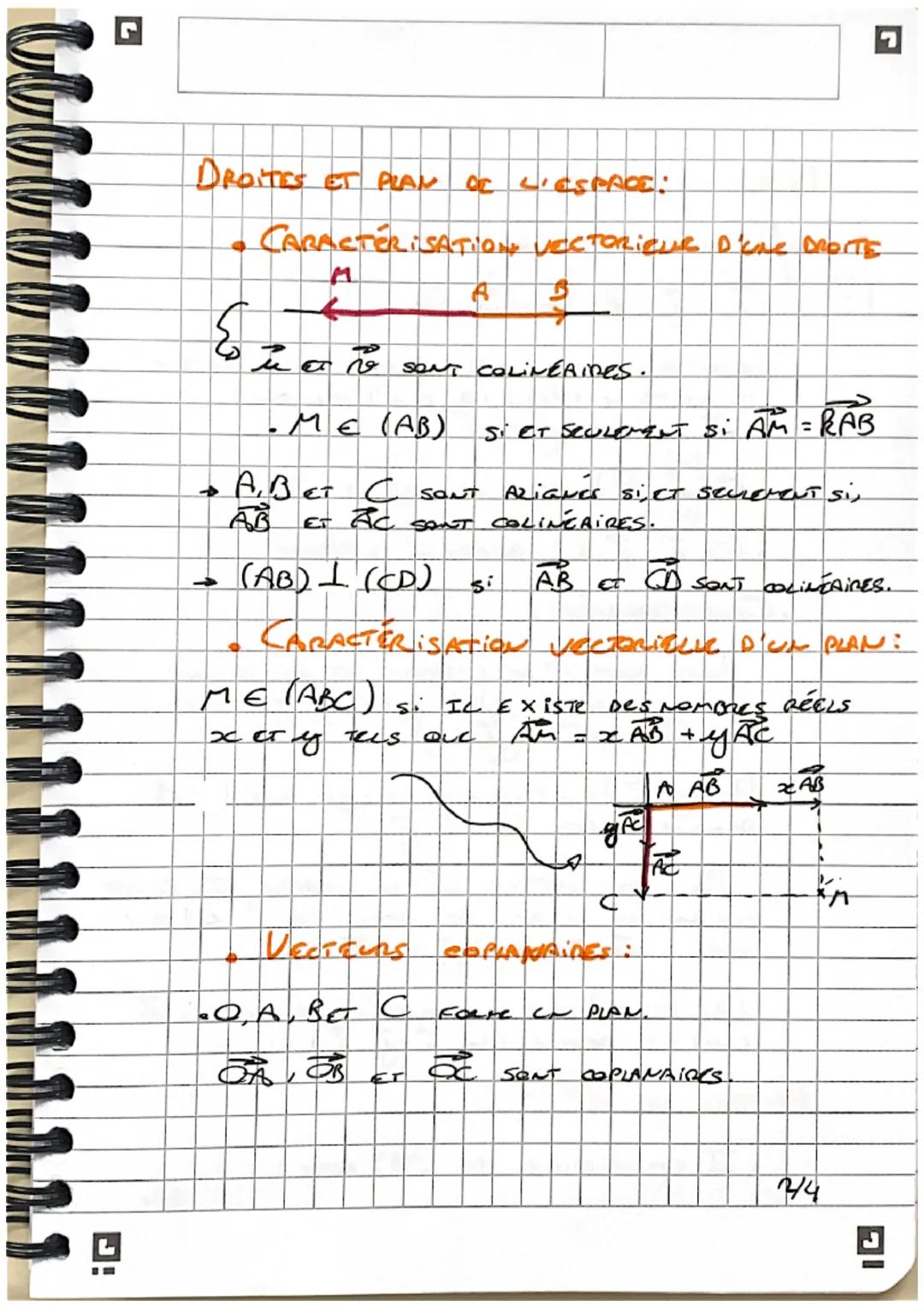TERM
# VECTEURS, DROITES
## ET PLANS DE L'ESPACE

### VECTEURS DE L'ESPACE:
*   $AB$ NOTATION DE VECTEUR
*   $AA$ : VECTEUR NUL Nové
*   $AB