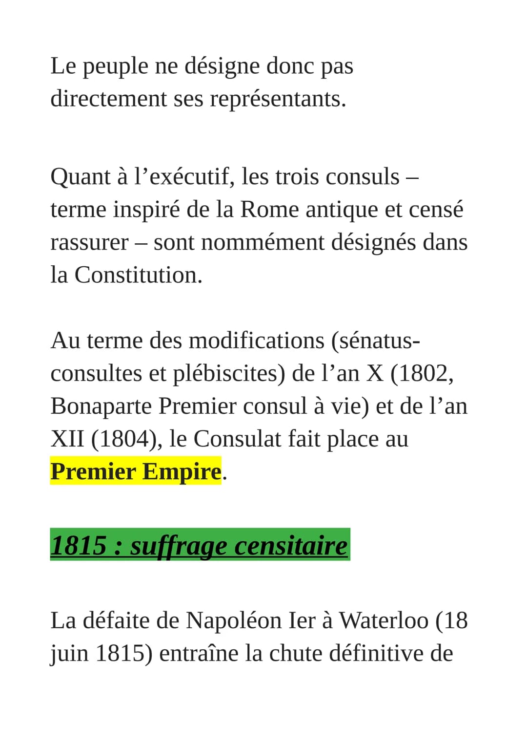 La conquête progressive
du droit de vote
Quelques grandes dates jalonnent la
généralisation du droit de vote,
aboutissant par étapes au suff