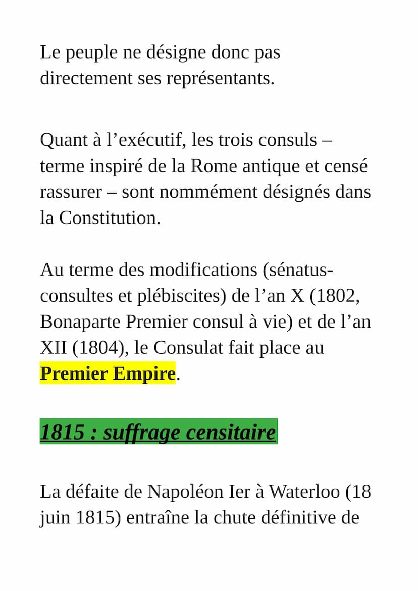 La conquête progressive
du droit de vote
Quelques grandes dates jalonnent la
généralisation du droit de vote,
aboutissant par étapes au suff