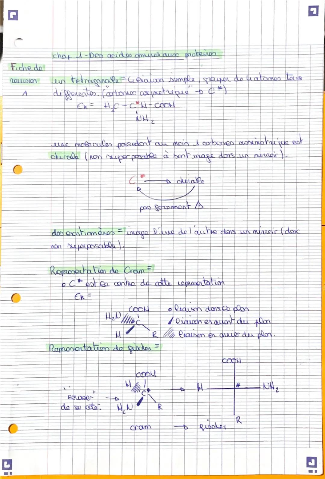 L
Fiche de
nettiston
A
chol 1-Des acides amires aux proteines
un tetragonale - Leiawan simple, grouper do latomes tous
differentes. Carbones