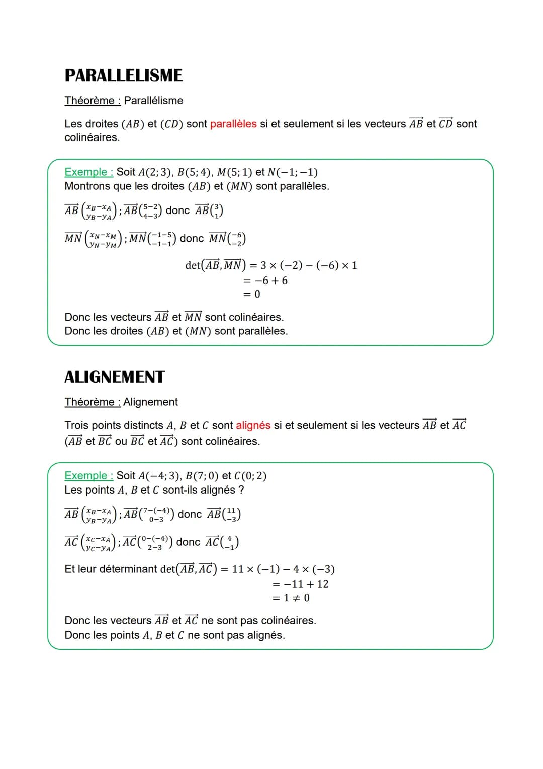 Colinearite de vecteur
VECTEURS COLINEAIRES
Soit et deux vecteurs non nuls.
S'il existe un nombre réel non nul k tel que v = ku, on dit que 