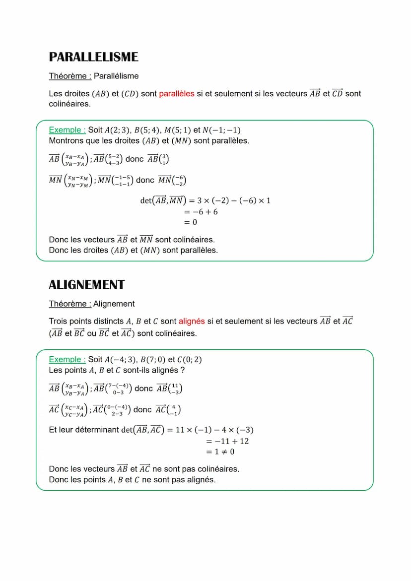 Colinearite de vecteur
VECTEURS COLINEAIRES
Soit et deux vecteurs non nuls.
S'il existe un nombre réel non nul k tel que v = ku, on dit que 