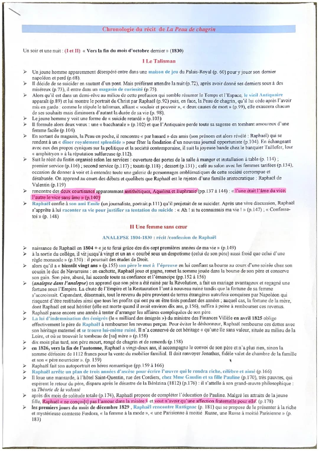 Résumé détaillé La Peau de chagrin avec citations 