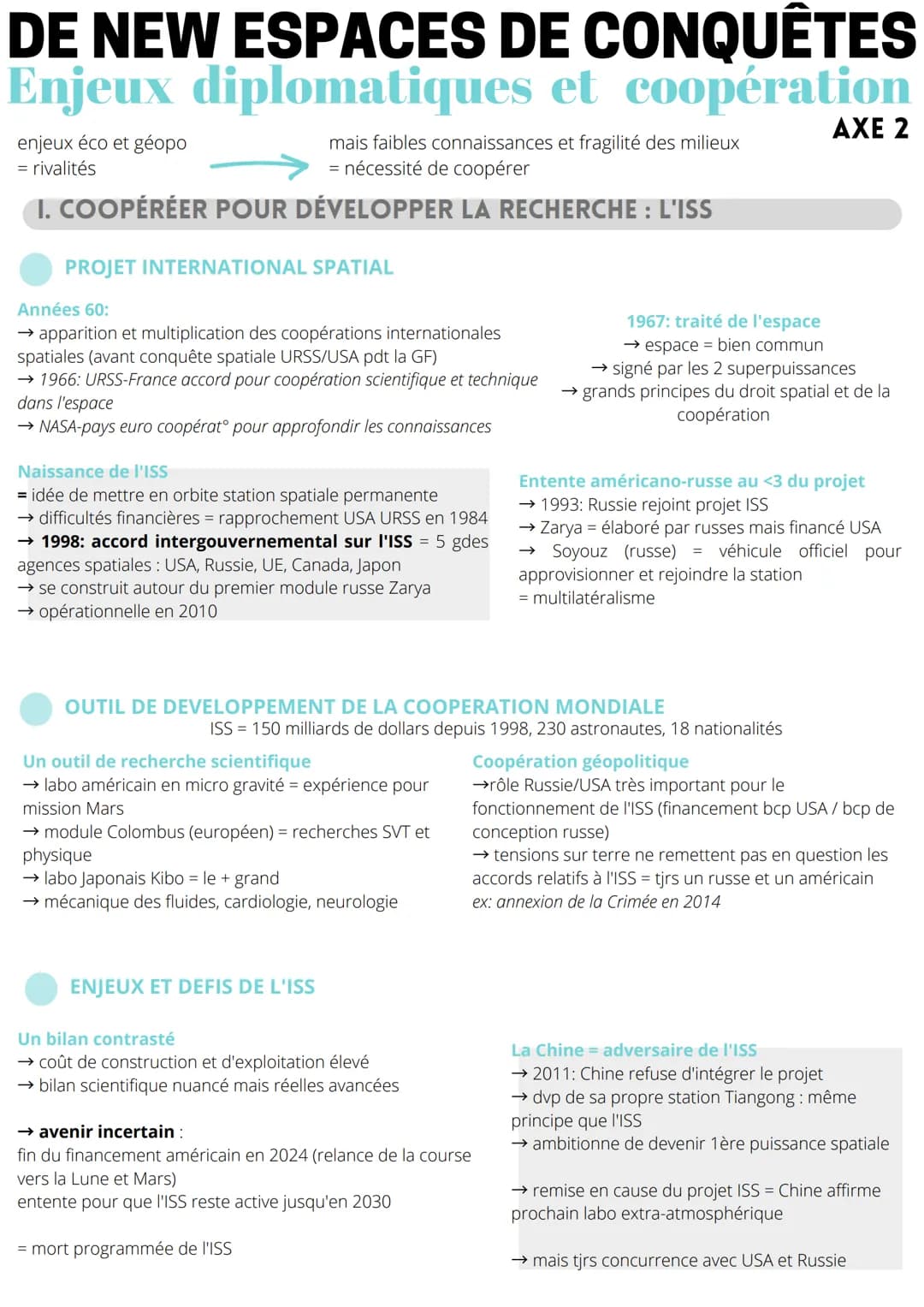 DE NEW ESPACES DE CONQUÊTES
Enjeux diplomatiques et coopération
AXE 2
mais faibles connaissances et fragilité des milieux
= nécessité de coo