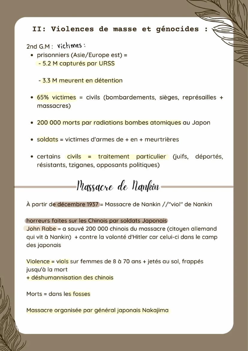 Histoire
INTRO:
Chapitre 3
LA SECONDE GUERRE
MONDIALE
2nd guerre mondiale = confit d'une ampleur
inégalée à cause de la violence qu'elle a d
