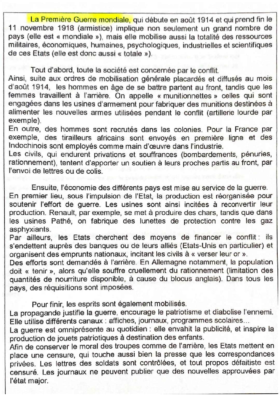 La 1ere guerre mondiale  