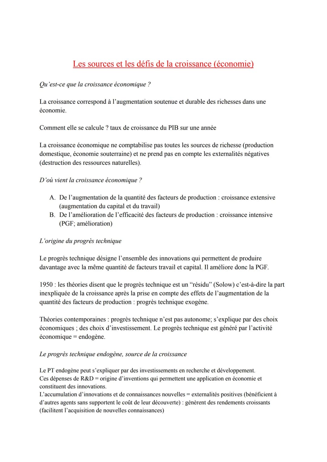 Les sources et les défis de la croissance (économie)
Qu'est-ce que la croissance économique ?
La croissance correspond à l'augmentation sout