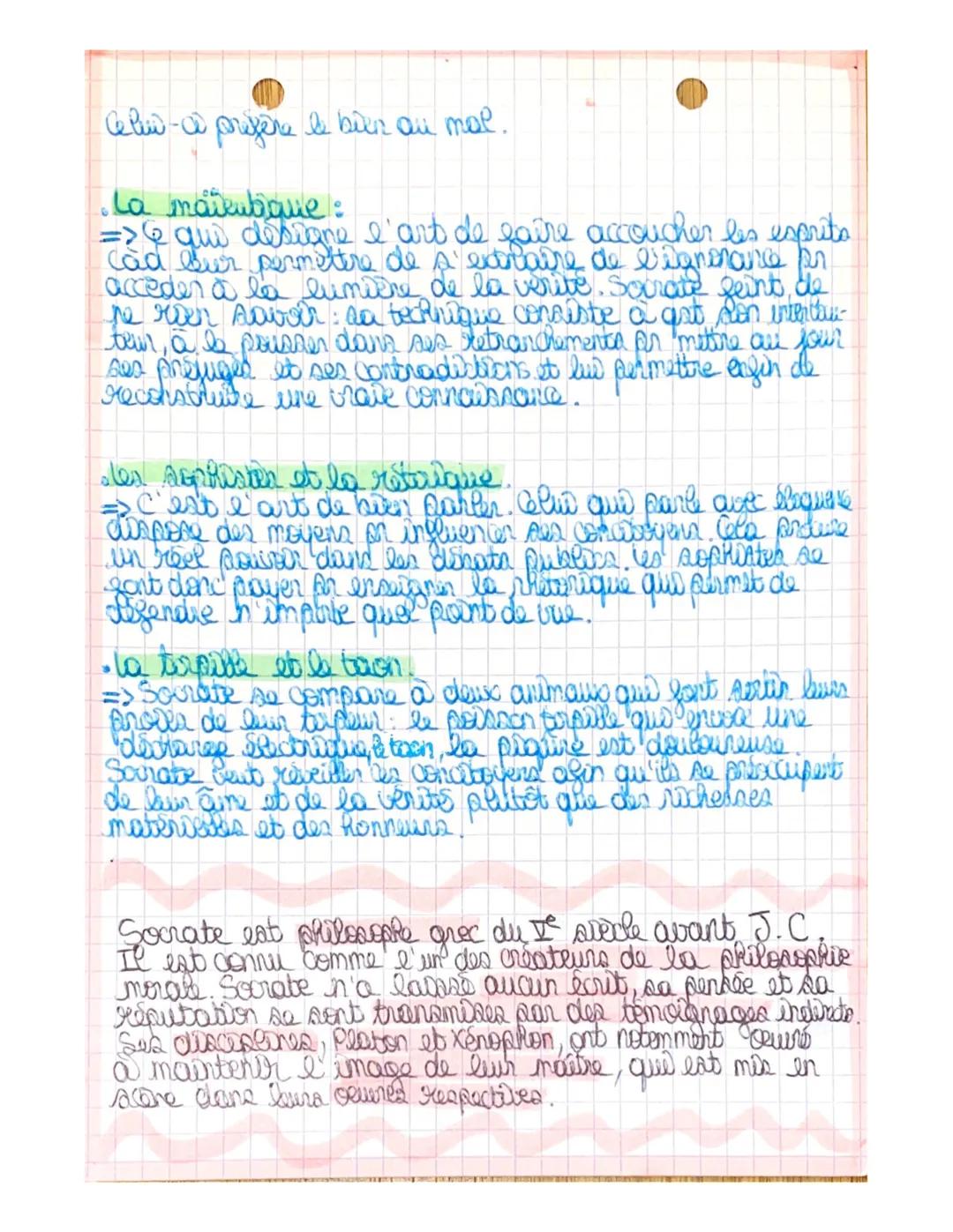 Socrate (-470 1-399)
• Ta sule chose que je sais c'est
que je ne sais
=>Au suxt de Sacrate, il aurait dit qu'il était l'homme
be o cage d'At