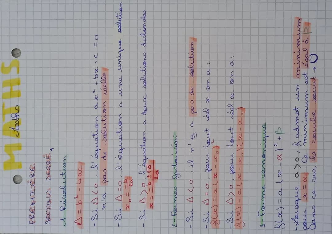 Fiche Révision: Polynômes et Équations du Second Degré PDF