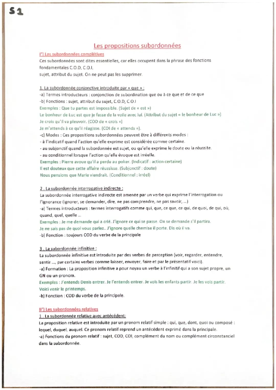 les subordonnés 