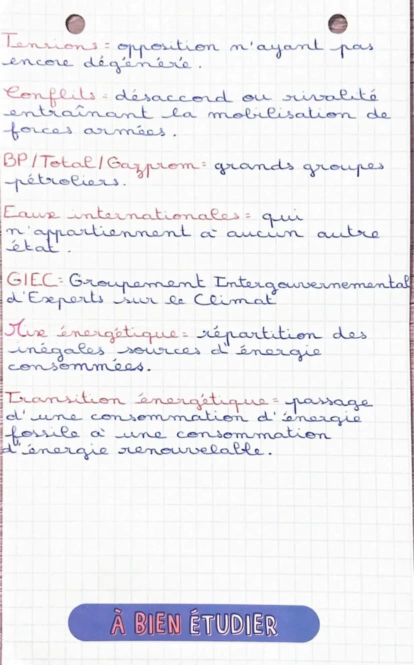 Tensions = opposition n'ayant pas
encore dégénéré.
Conflits désaccord ou rivalité
entraînant la mobilisation de
forces armées.
BP/Total / Ga