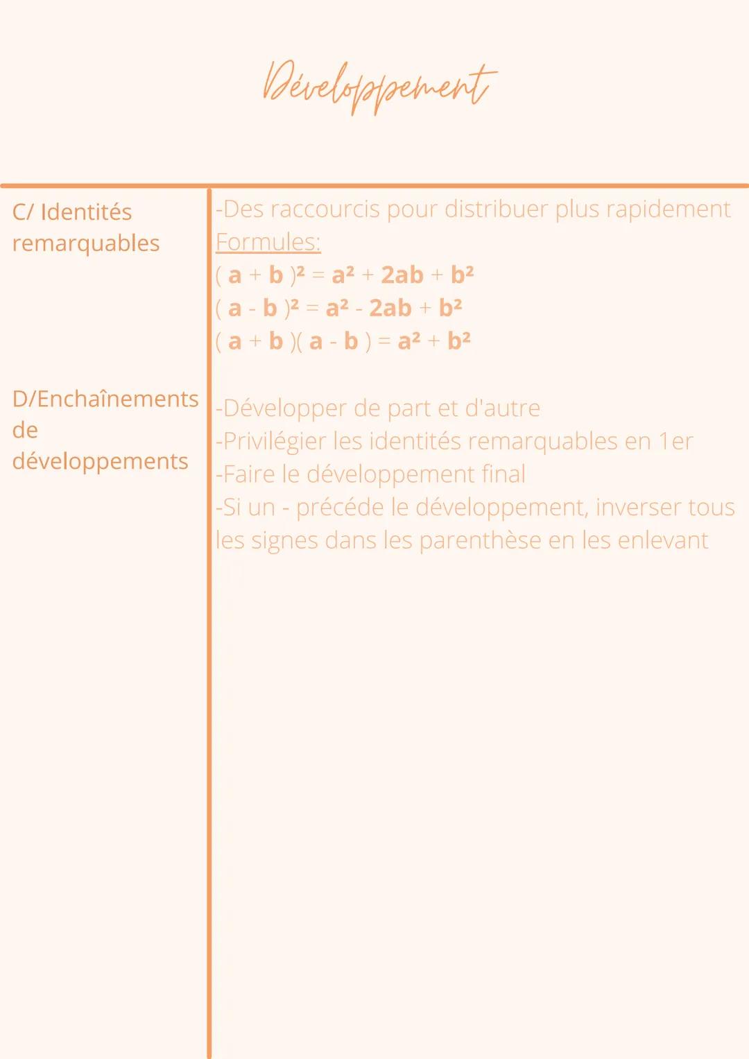 A/ La
simplification
sans
parenthèses
B/ La
simplification
avec des
parenthèses
Prérequis
Méthode:
-Trier les termes et les additionner pour